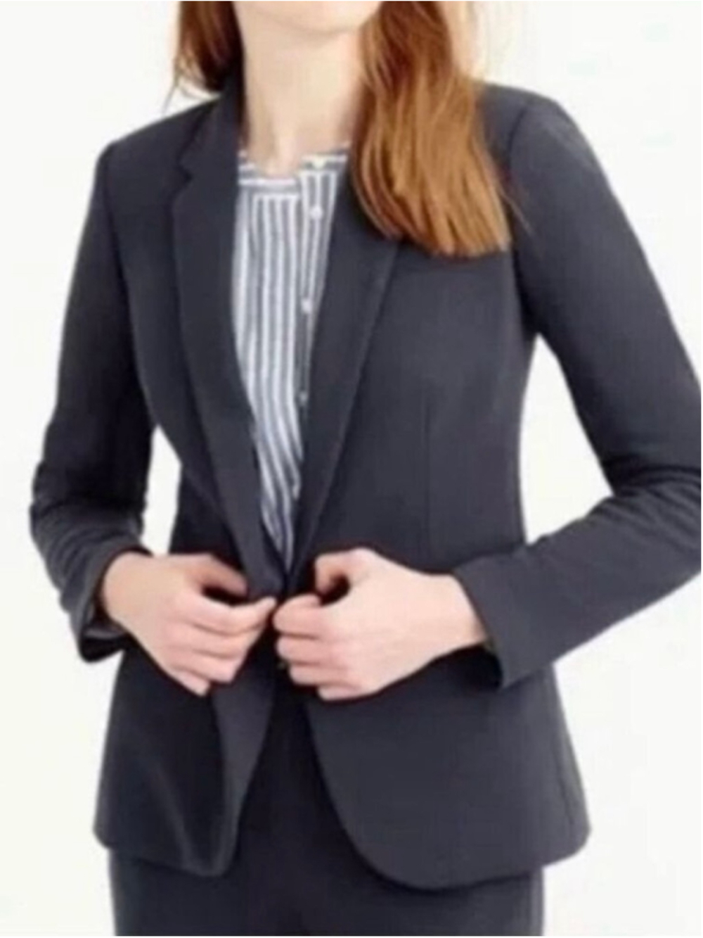 J Crew Bonded Crepe Blazer Jacket Slate Grey Size 8